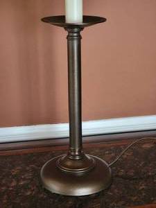 lot 43A image: Stylish Bronze Finish Candlestick Lamp A