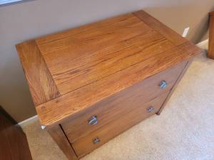 lot 45 image: Elegant Farmhouse Styled Double Filing Cabinet