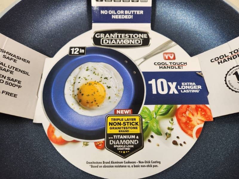 lot 76 image: New GraniteStone Diamond 12 Inch Fry Pan