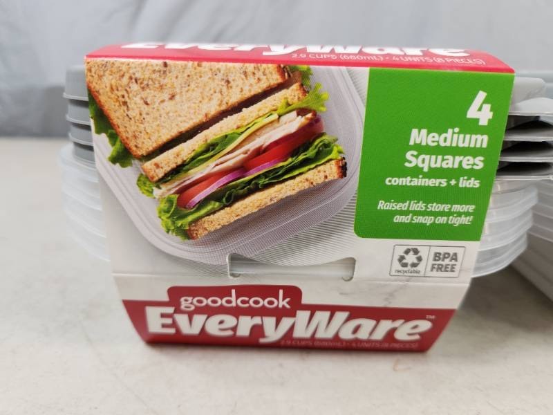 lot 81 image: 3 New Sets of GoodCook Everyware Storage Containers with Lids