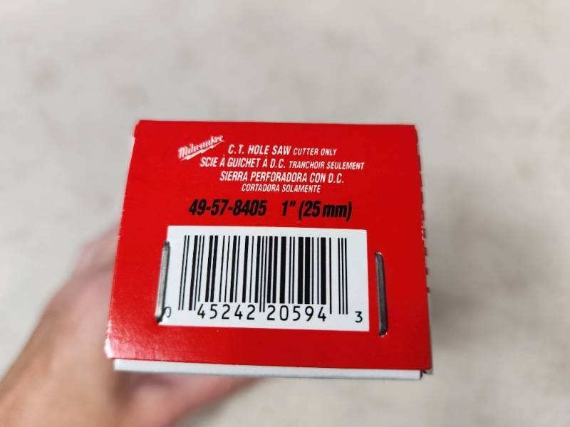 lot 94 image: New Milwaukee Carbide Tooth Hole Saw 1 inch