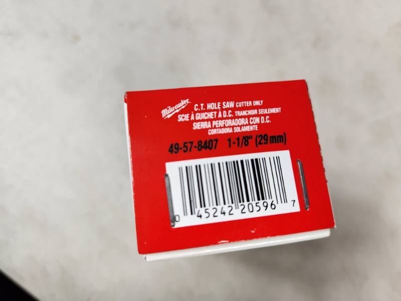 lot 95 image: New Milwaukee Carbide Tooth Hole Saw 1 18 inch