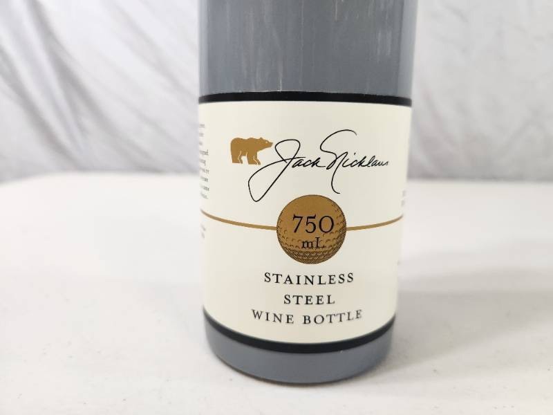lot 185 image: New Jack Nicklaus 750 ml Stainless Steel Wine Bottle