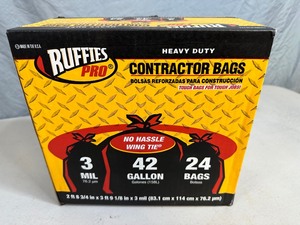 lot 3 image: New Box of 42 Gallon Contractor Trash Bags