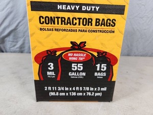 lot 55 image: New Box of Heavy Duty Contractor 55 Gallon Drum Liners