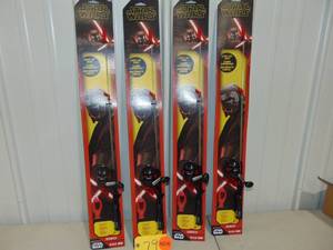lot 79 image: 4 Pack Lot - STARWARS KYLO 30 SPINCAST LIGHTED COMBO 6LB