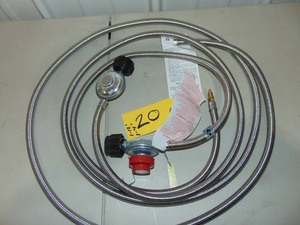 lot 20 image: 2 Piece Lot Gas Hose and Regulators   1- 4 hose 1-12 Hose