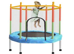 lot 64 image: SZBOB Indoor Outdoor Small Trampoline for Kids 55 in