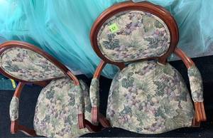 lot 27 image: Chairs Pair Grape Vine Design