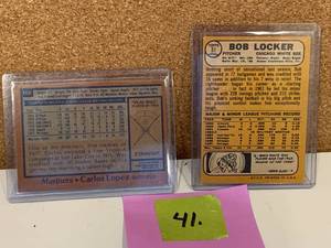 lot 41 image: 4 Topps Baseball Cards Carlos Lopez