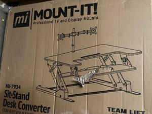 Sit-Stand Desk Converter with Dual Monitor Mount