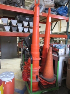 lot 136 image: ORANGE SAFETY CONES IN ASSORTED SIZES