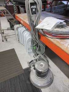 lot 140 image: CLARKE ELECTRIC FLOOR SANDER WITH ACCESSORIES SHOWN