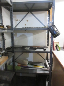 lot 250 image: WAREHOUSE SHELF UNIT WITH CONTENTS