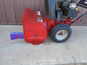 Snapper 824 snow blower with electric start. Good used condition. Tested & works. As shown.