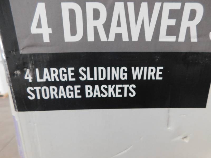 lot 69 image: Everbilt 34.76 in. H x 17.13 in. W White Steel 4-Drawer Close Mesh Wire Basket