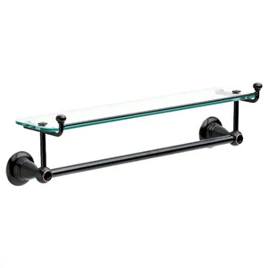 lot 72 image: Delta  Porter 18 in. Towel Bar with Glass Shelf in Oil Rubbed Bronze