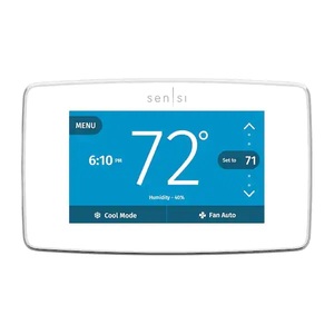 lot 77 image: Emerson  Sensi Touch Wi-Fi Smart Thermostat with Touchscreen Color Display, C-Wire Required