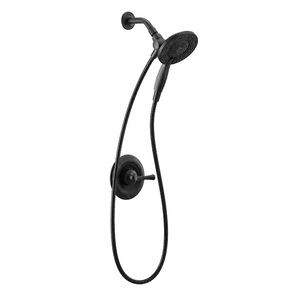 lot 84 image: Delta Chamberlain In2ition 2-in-1 Single-Handle 4-Spray Shower Faucet in Matte Black (Valve Included)