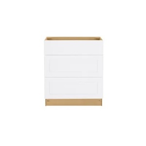 lot 141 image: Hampton Bay  Avondale Shaker Alpine White Quick Assemble Plywood 30 in Drawer Base Kitchen Cabinet (30in W x 24in D x 34.5in H)