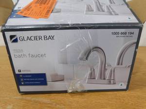 lot 16 image: Glacier Bay Irena 4 in. Centerset 2-Handle Bathroom Faucet in Brushed Nickel