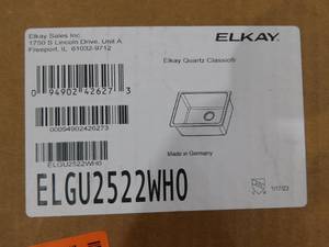 lot 26 image: Elkay  Quartz Classic White Quartz 24.625 in. Single Bowl Undermount Kitchen Sink