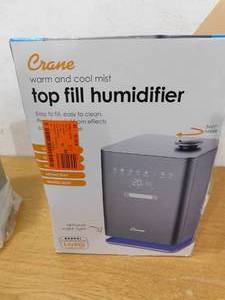 lot 40 image: Crane  1.2 Gal. Warm & Cool Mist Top Fill Humidifier with Remote for Medium to Large Rooms up to 500 sq. ft