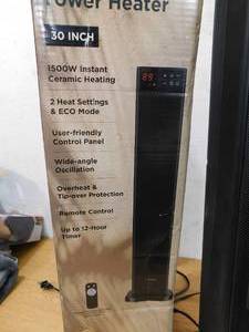 lot 33 image: Pelonis  30 in. 1500-Watt Digital Tower Ceramic Heater