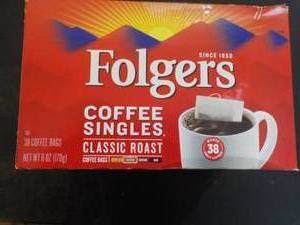 Folgers Box 30 count Coffee Singles...