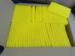 60 - 3 x 5  Yellow Scrubbing Pads...