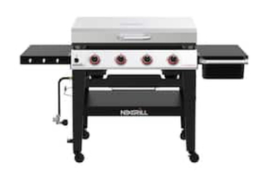 lot 1 image: NEXGRILL Daytona 4-Burner 36 in. Propane Gas Griddle in Black with Stainless Steel Lid
