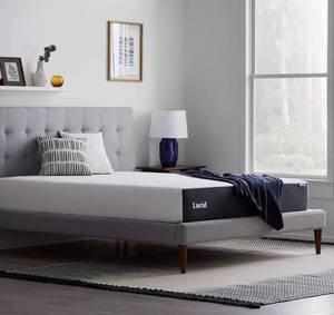 lot 2 image: LUCID 10 Inch Memory Foam Medium-Plush - Gel Infusion  Hypoallergenic Bamboo Charcoal- Queen Size Mattress