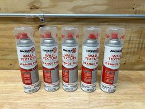 lot 74 image: RUST-OLEUM Lot of 5 Cans of- 202131 Zinsser Wall Texture 20oz, Oil-Based Orange Peel Medium