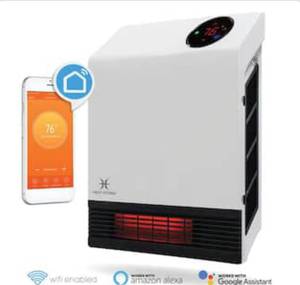 lot 77 image: HEAT STORM 1,000-Watt Wi-Fi Smart Heater Deluxe Indoor Wall Mount Infrared Heater