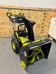 lot 1B image: RYOBI 40V HP 40V HP Brushless 24 2-Stage Cordless Electric Self-Propelled Snow Blower - (4) 6 Ah Batteries & 2 Chargers (RY40807)