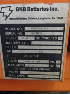 lot 33 image: GNB 24 Volt Battery Charger