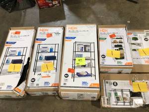Pallet with assorted shelving units various models and conditions see pictures