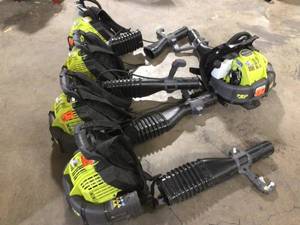 Pallet with assorted Ryobi Backpack Blowers various models and conditions see pictures customer returns