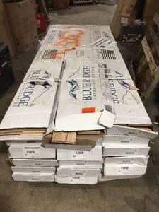 Pallet with 17 cases of Blue Ridge Hickory Natural 34 in. Thick x 5 in. Wide x Random Length Solid Hardwood Flooring (20 sq. ft.  case) some boxes open review pictures