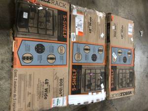 Lot of 3 Muscle Rack 5 shelf units customer returns review pictures