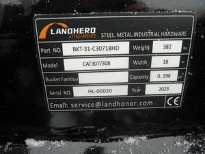 lot 56 image: LANDHERD HD Mini Excavator Bucket Cat 307E2
