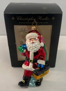 lot 15 image: Vintage Christopher Radco Santa With Craftsman Tool Box NIB