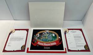 lot 65 image: Vintage (RARE) Tim Burtons Nightmare Before Christmas Huanted Mansion Holiday Event Print And Agenda