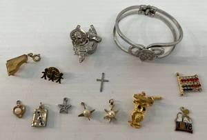 lot 70 image: Group Of Misc. Jewelry Including Girl Scouts, Cowboy Bolo Slides And More