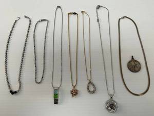 lot 79 image: Group Of Misc. Necklaces Including Possible Sterling