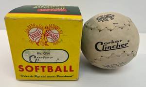lot 96 image: Antique J. De Beer & Sons Double Header Softball In Original Box NIB
