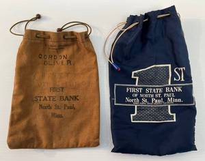 lot 126 image: Two Vintage First State Bank Bags