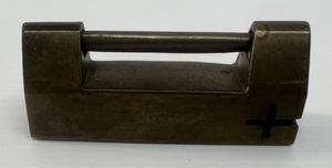 lot 207 image: Antique JapaneseSolid Brass Padlock 1880s With Key