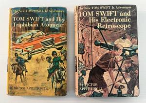 lot 223 image: Group Of Vintage Sci-Fi Books 1952 Tom Swift And His Triphibian Atomicar And 1962 Tom Swift And His Electronic Retroscope
