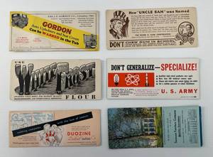 lot 227 image: Antique Misc. Advertisement Cards Including Double Bubble, U.S. Army And More